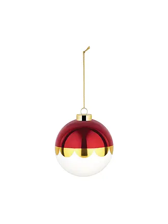ALESSI | Weihnachtsbaumkugel 9cm DELIGHT Weiss/Rot | rot